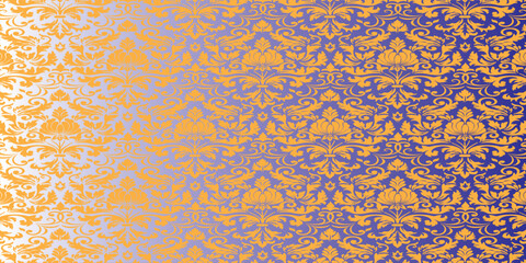 Damask pattern, floral ornament, vintage background, elegant wallpaper, seamless pattern, decorative motif, luxury design © BASRI69