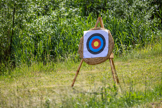 Outdoor archery target for team building and event competition activities
