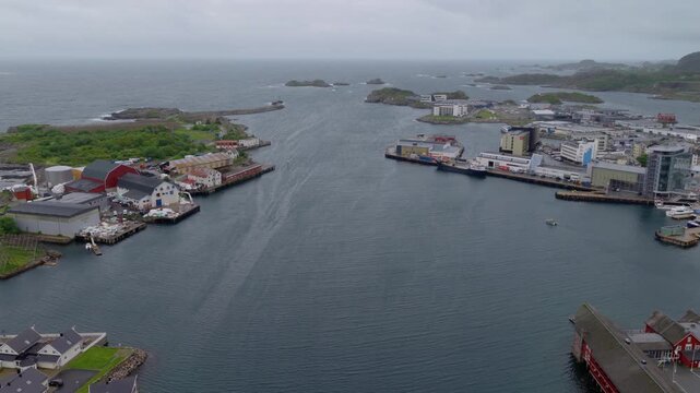 Lofoten Islands Harbor Aerial View Norway Industrial Port
