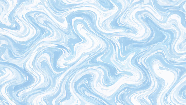 Blue marble acrylic seamless pattern, water texture, watercolor marble background. 