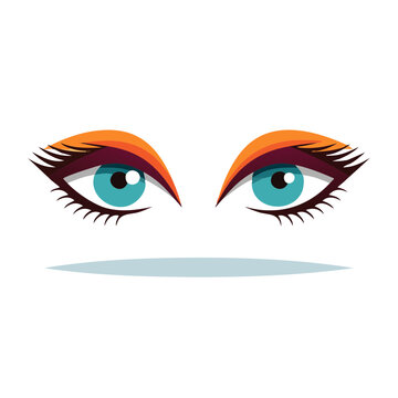 Stylized illustration of eyes with dramatic makeup
