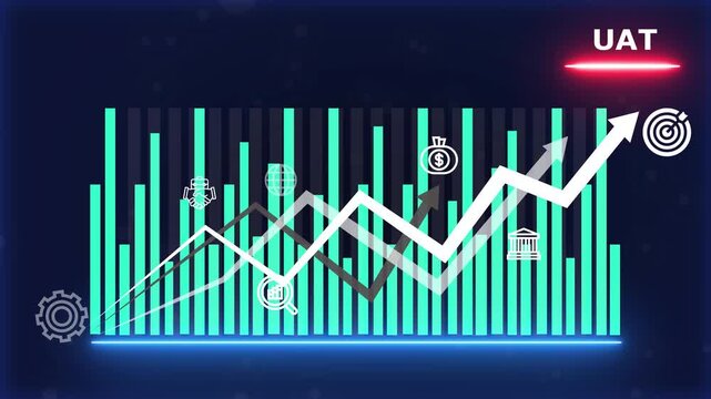 S T P acceptance Targeting positioning Business Strategy Marketing  and process Flowchart with Growth Chart Goal Business and Technology  4k video animation....
