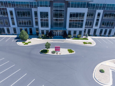Lehi, Utah, United States - June 13, 2026: Entrata company building with logo visible.