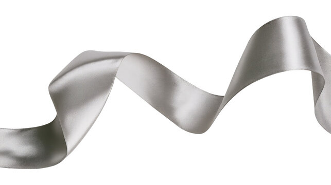 Isolated silver ribbon on transparent background