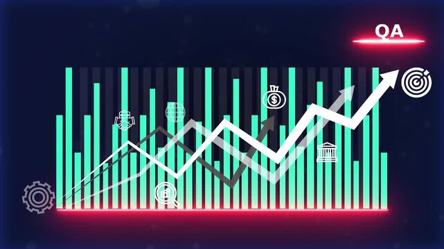 S T P acceptance Targeting positioning Business Strategy Marketing  and process Flowchart with Growth Chart Goal Business and Technology  4k video animation....
