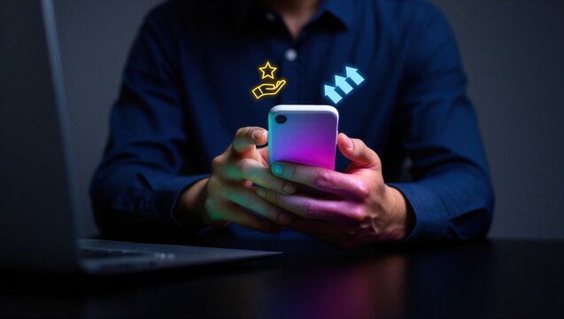Loyalty rewards and redeem points concept on mobile app, showing customer engagement, bonus benefits, cashback, and membership rewards that increase satisfaction and long-term brand loyalty.