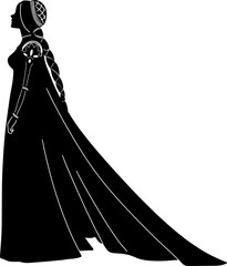 Naklejka premium Romantic Renaissance princess silhouette element