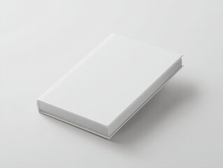Fototapeta premium Blank white book cover with clean minimalist design on a neutral background, ideal for design mockups and customization