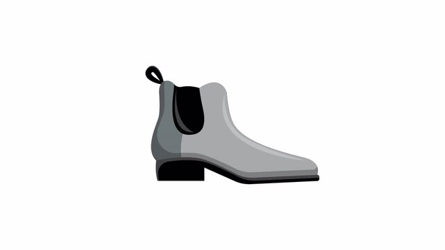 Grey chelsea boot graphic ideal for fashion brands. Modern minimalistic design perfect for logos, websites, and print materials.