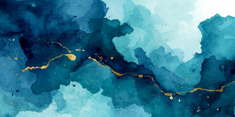 Blue grunge world map illustration with Europe geography and ocean design background © Sakib