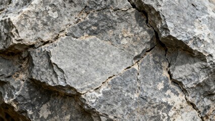 Fototapeta premium of a cracked gray rock surface displaying natural texture and geological fissures.