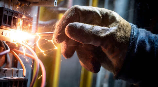 Electrician gloves left the operator exposed to a perilous electrical arc flash while they were manipulating wires within a fuse box.