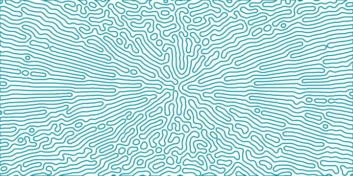 Psychedelic flow with organic reaction diffusion effect. Flowing reaction diffusion shapes forming an intricate natural texture. Hypnotic flow inspired by natural biological forms. Vector background