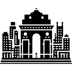 Fototapeta premium New Delhi Skyline Icon