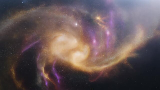 Breathtaking Golden Spiral Galaxy and Cosmic Nebula 4K Generative AI