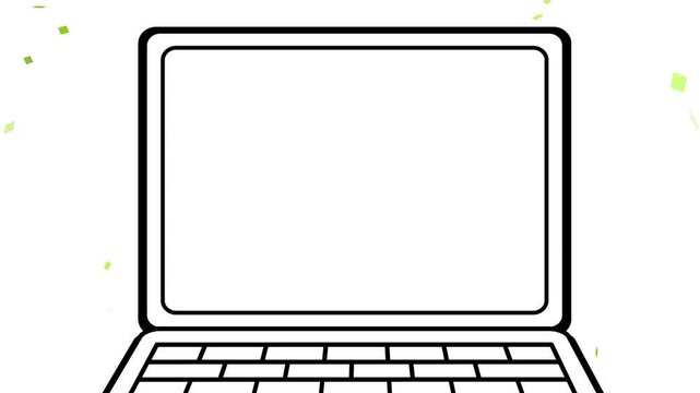 パソコン, スマホ, PC, 紙吹雪, 集中線, 効果線, 漫画, ノートパソコン, コンピュータ, ノート, テクノ, ビジネス, モニター, サイバー, コミュニケーション, オフィス, ネットワーク, 鍵盤, 正月, クリスマス, メリークリスマース, 携帯, 電話, ハロウィン, Personal computer, smartphone, PC, confetti, speed line