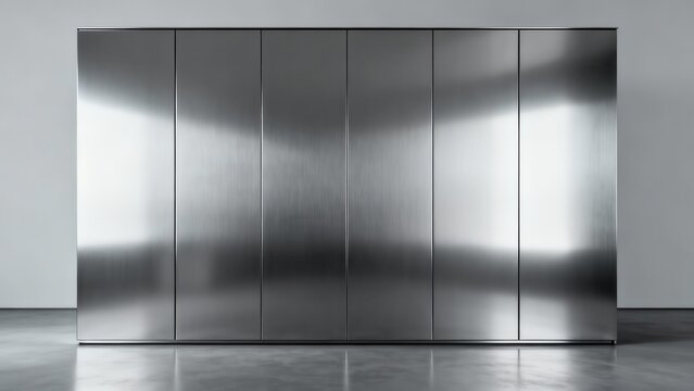 Modern metallic cabinet with vertical panels