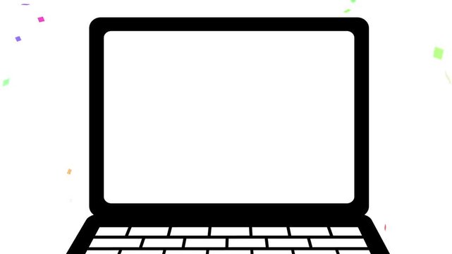 パソコン, スマホ, PC, 紙吹雪, 集中線, 効果線, 漫画, ノートパソコン, コンピュータ, ノート, テクノ, ビジネス, モニター, サイバー, コミュニケーション, オフィス, ネットワーク, 鍵盤, 正月, クリスマス, メリークリスマース, 携帯, 電話, ハロウィン, Personal computer, smartphone, PC, confetti, speed line