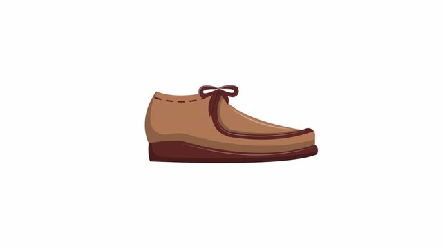 Brown leather moccasin shoe illustration is suitable for fashion blogs, shoe stores, and casual clothing advertisements for trendy imagery.