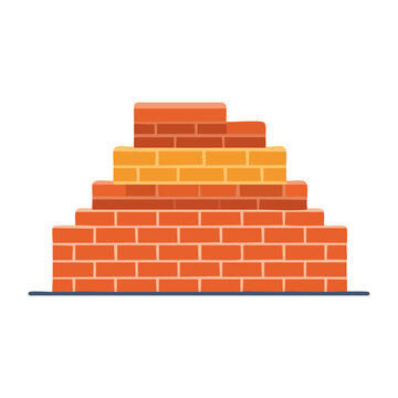 Flat design stacked orange and yellow blocks
