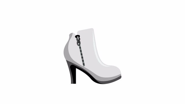 Stylish white high heel ankle boot for fashionable and chic looks perfect for fashion blogs, magazines, and footwear advertisements.
