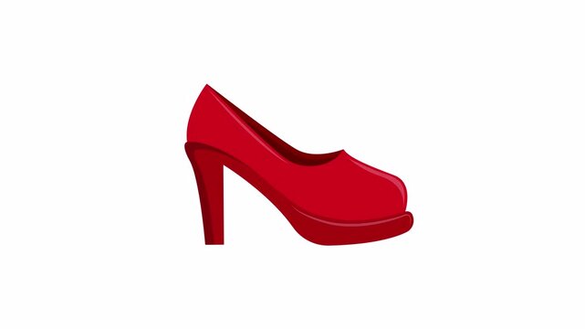 Bright red high heel pump for elegant, luxurious glamour in fashion accessories, suitable for advertisements, fashion blogs, and style magazines.
