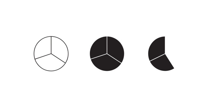 "Three‑sector pie chart variations"