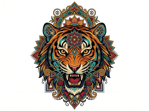 Mandala Tiger Tattoo Design