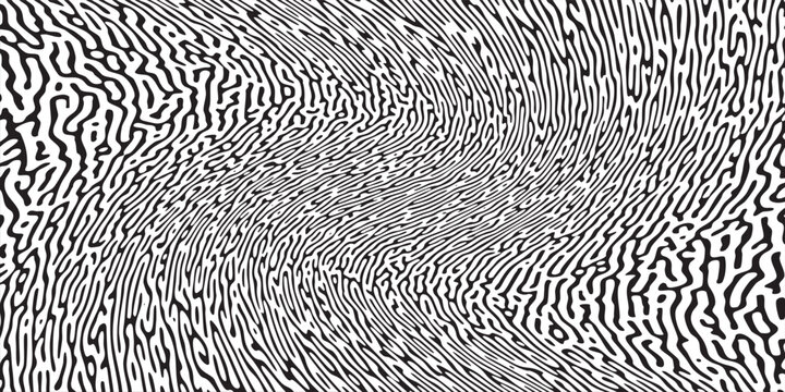 Minimalist Black White Organic Stripe Field with Turing Geometry stylish vector illustration eps10