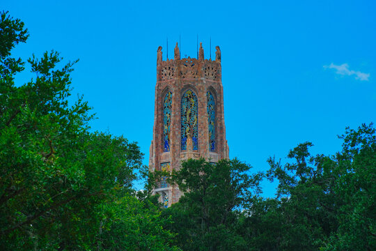 The landscape of Bok tower garden in lake wales of Florida