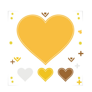Yellow heart with plus signs vector design