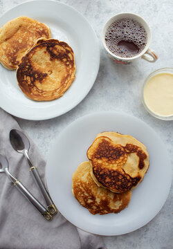 panqueques con caf&eacute; y natilla