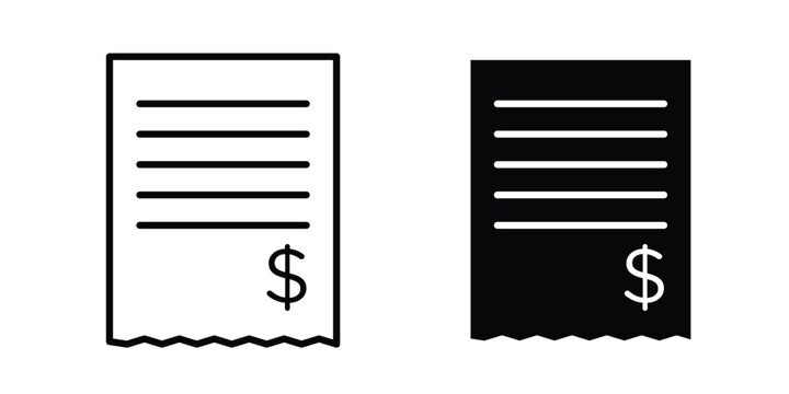 Paper check receipt icon
