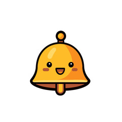 Fototapeta premium A cute cartoon bell with a cheerful expression, complete with a smiling face