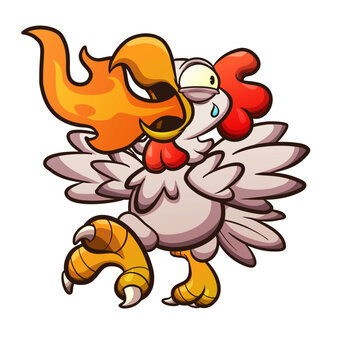 Spicy Hot Chicken Crispy Fried Vector Illustration