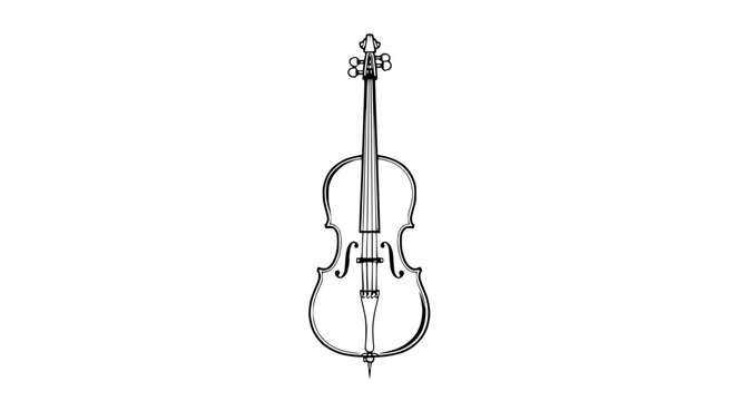 Elegant Cello Illustration - Vintage String Instrument Sketch