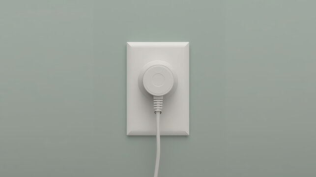 Energy saving unplugging habit concept reducing standby power with plug in neutral room