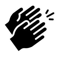 Obraz premium clap glyph icon. two hand applause gesture. audience appreciation and concert response. performance and entertainment