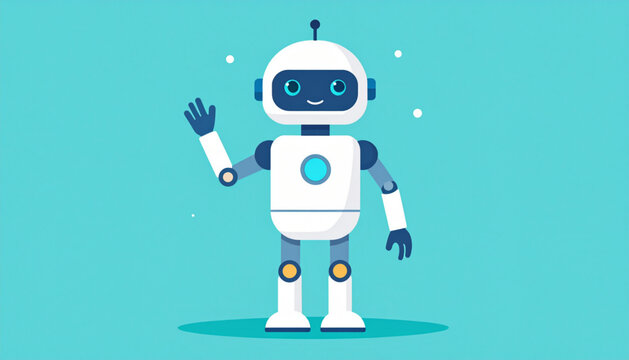 Friendly Waving Robot Vector