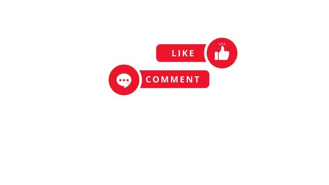 Social Media Like Comment Buttons Social Media Engagement Red Icons.