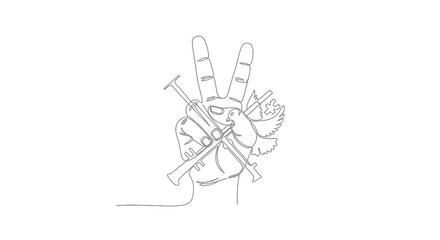 Fototapeta premium Peace Symbol with Syringes and Dove