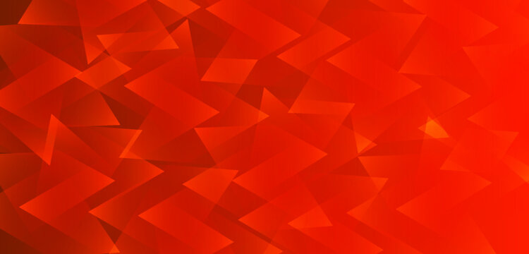 Abstract red geometric background with layered transparent polygon shapes.