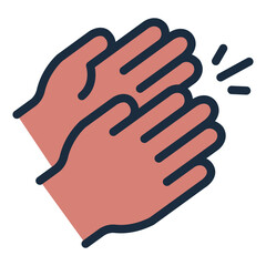 Fototapeta premium clap filled line icon. two hand applause gesture. audience appreciation and concert response. performance and entertainment