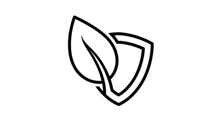 Naklejka premium Eco-friendly shield with leaf icon representing environmental protection.