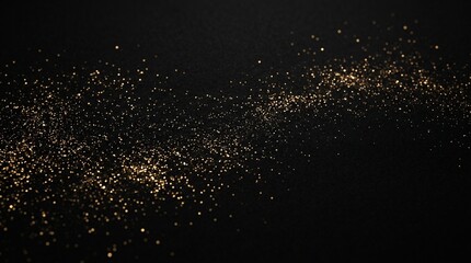 Fototapeta premium Luxury Black Background with Golden Sparkle Particles
