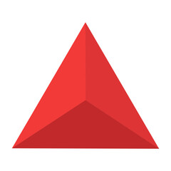 Fototapeta premium Red 3D Triangle on White Background