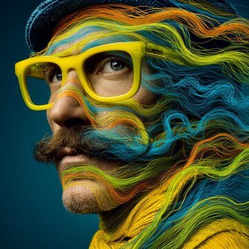 Whimsical april fool's accessories on a cheery background. Data