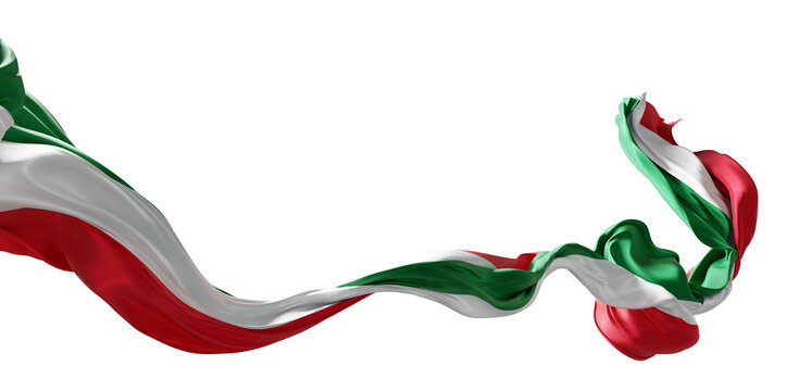 Italian flag isolated on transparent background Italy ribbon design 3D render