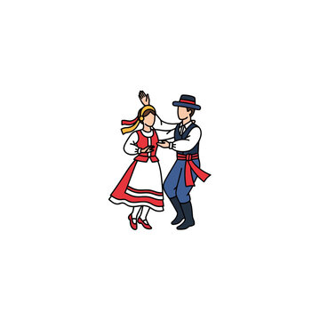 traditional folk dance couple