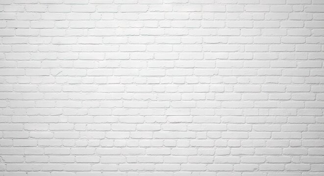 Clean white brick wall texture background for interior design.
